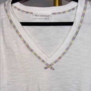 Self Contrast NWOT M White Long Sleeve Top Sold at Anthropologie